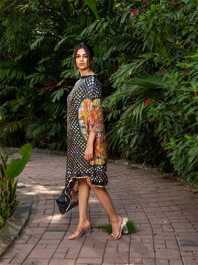 Asymetrical Bandhani Kaftan