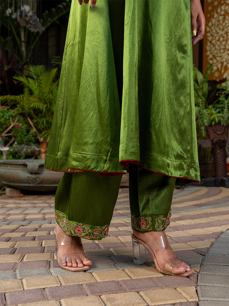 Angrakha Kurta Set with Aari Work
