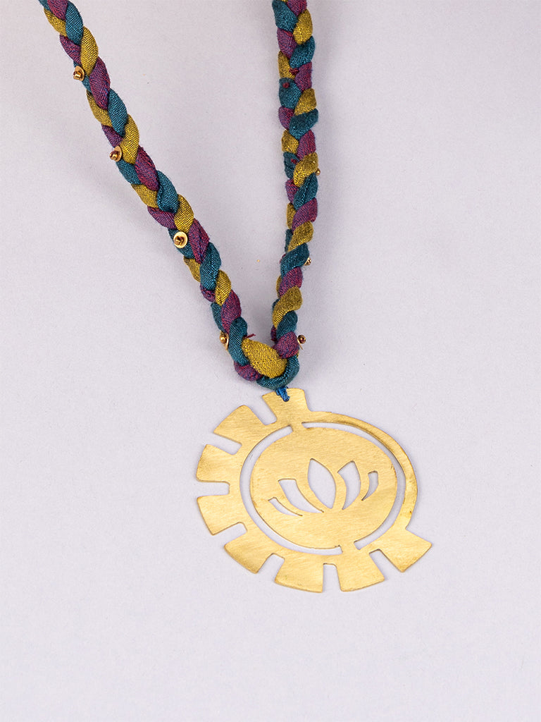 Lotus Bloom Brass Necklace Set
