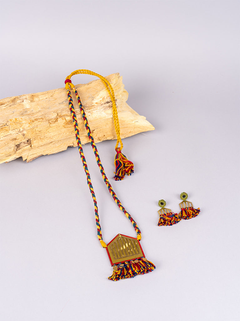 Pentagon Multi Thread Necklace Set