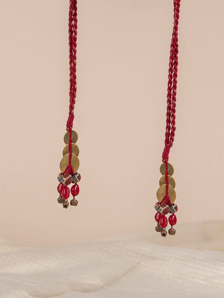 Round Ajarkh & Hand Work Potli