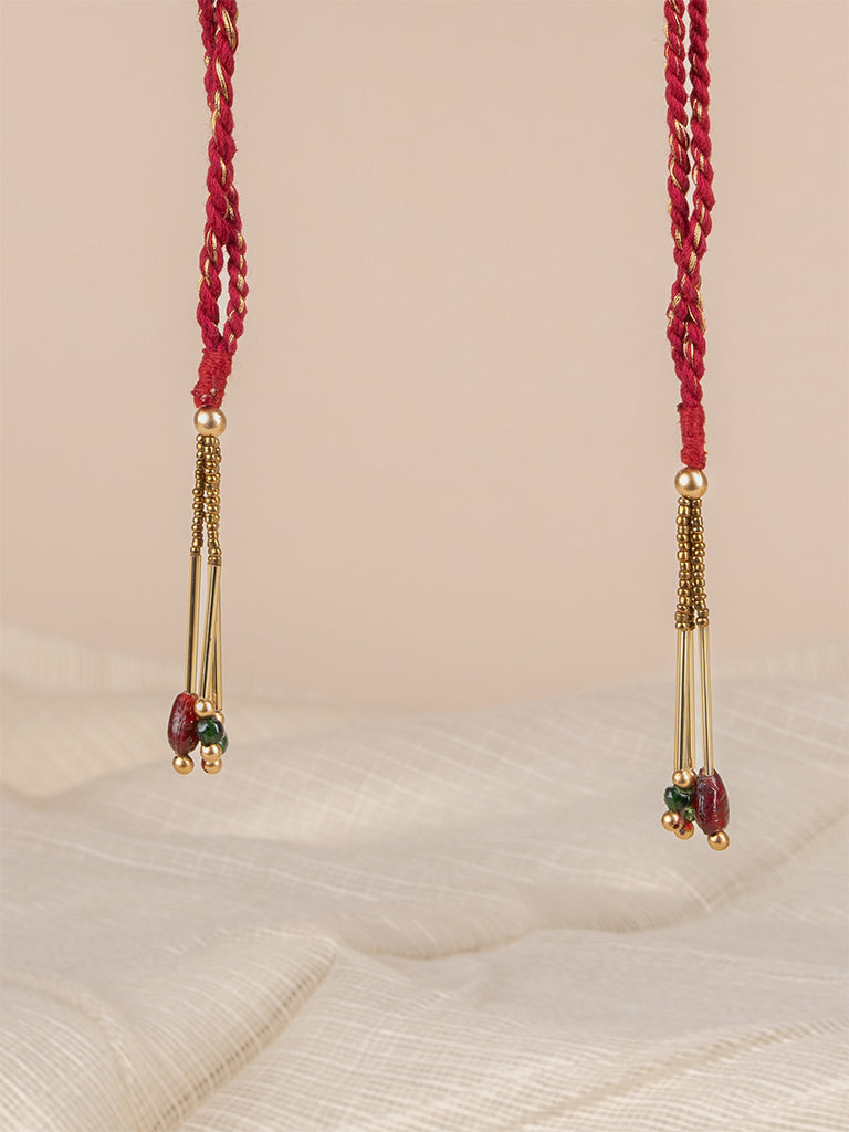 Rectangular With 4 Square Ajrakh & Hand Work Potli
