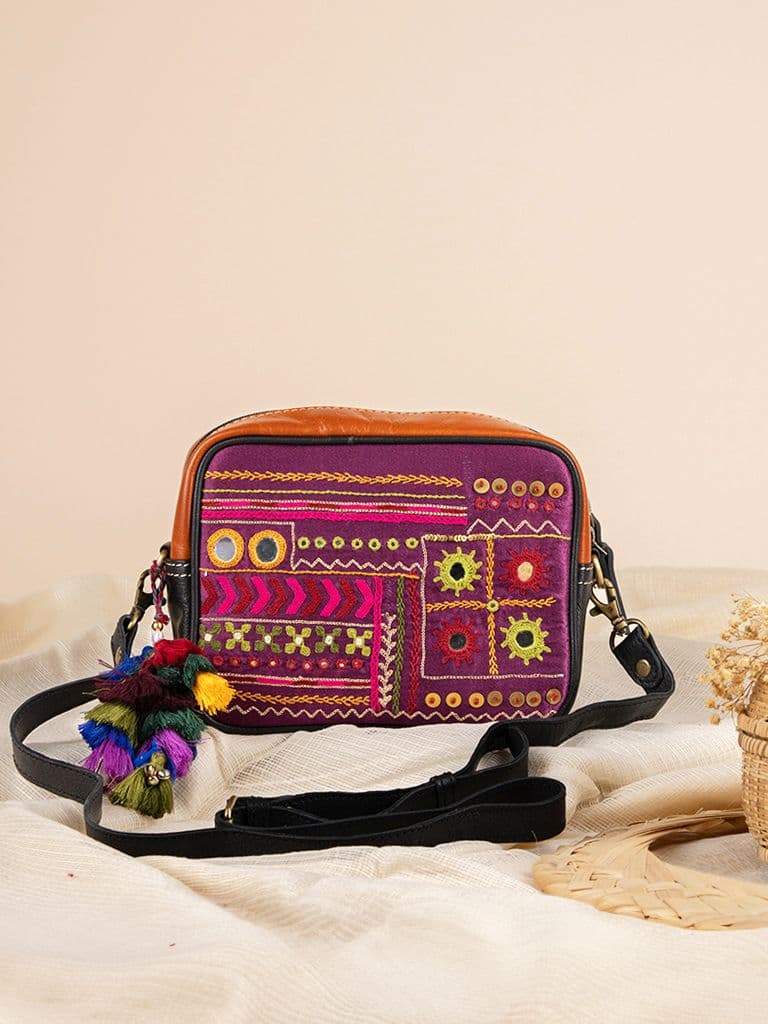  Rectangular Banjara Mirror Sling Bag