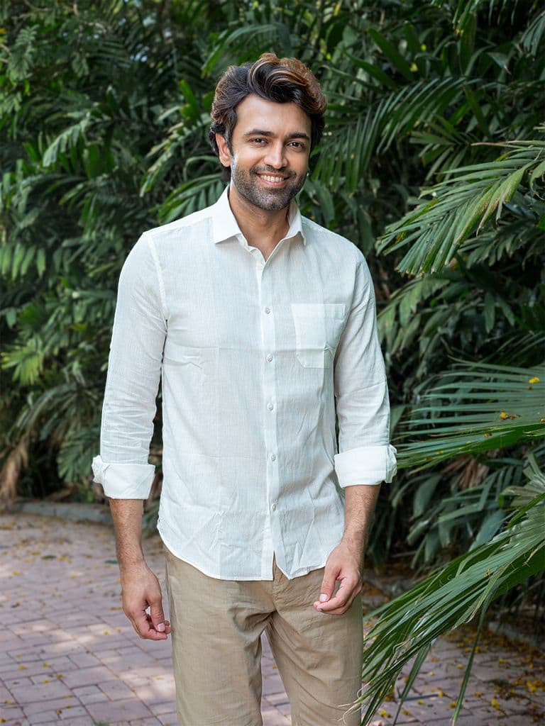 Handwoven White Khadi Shirt