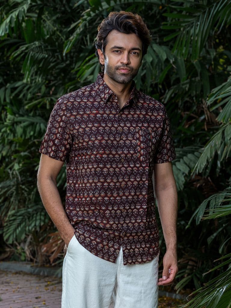 Bagru Block Print Contemporary Shirt