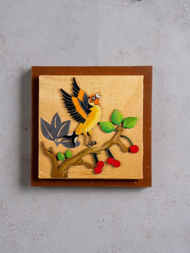 Bird With Cherries Wall Frame