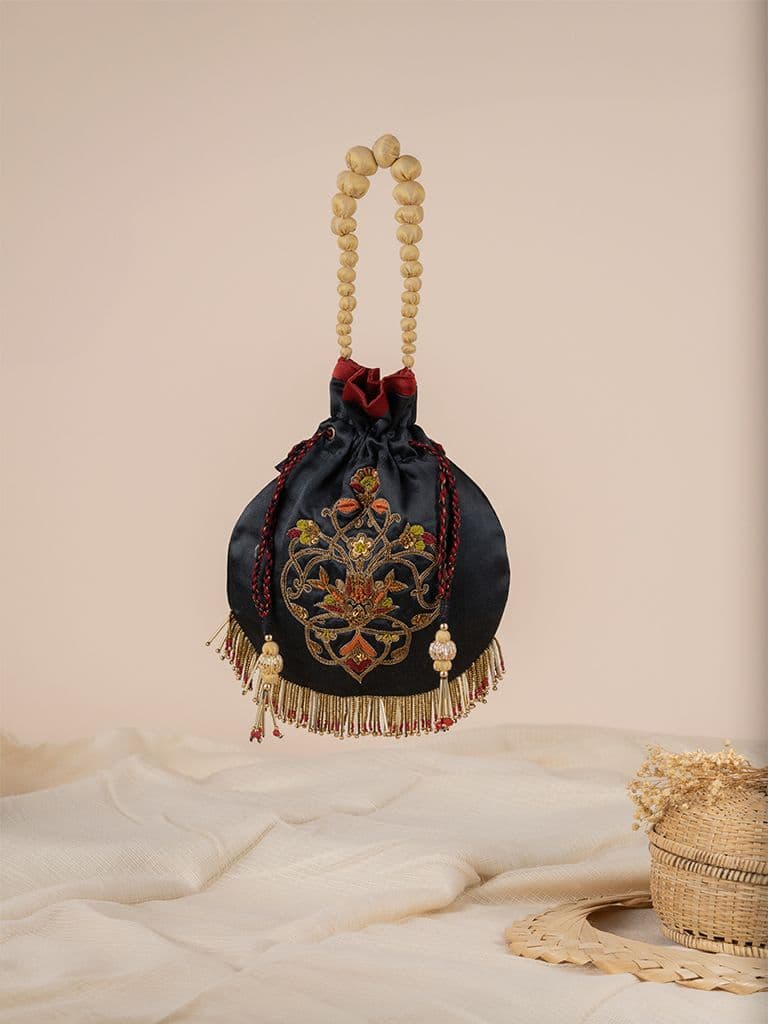 Black Taaj Khat Potli Bag