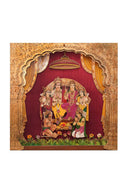 Ram Darbaar Wall Frame Red (19.5"x19.5") with Gold Foil Painting