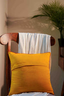 Yellow artisan cushion cover for sofa and living room décor
