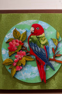 3D Berry Bird 7x7 Handpainted Decorative Wall Frame
