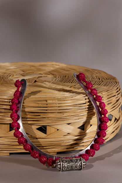 Pink Thread Ball Hasli Choker