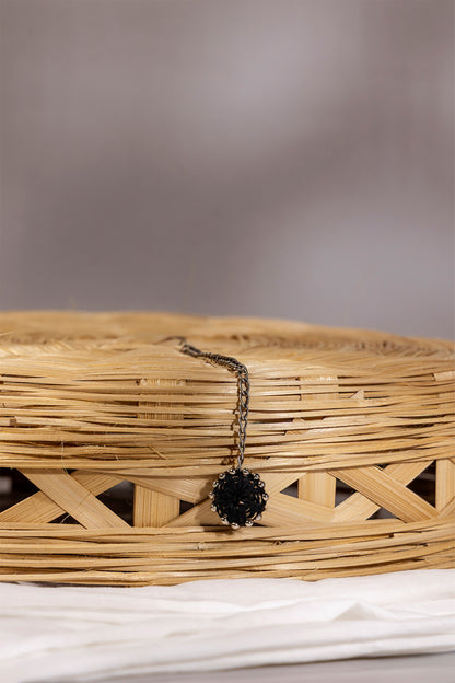 Black Sun Thread Ball Maang Tikka
