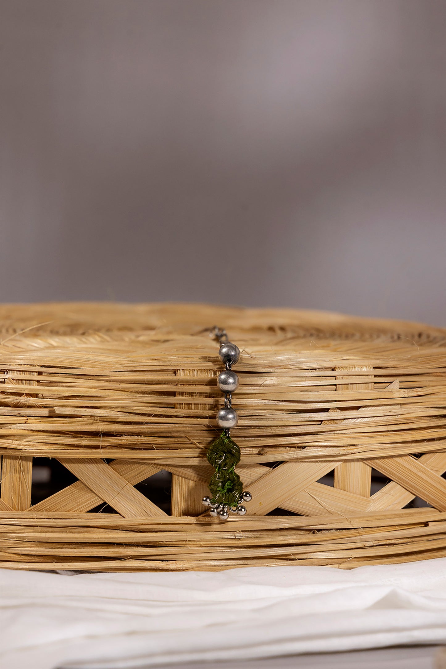 Green Double Thread Ball Maang Tikka