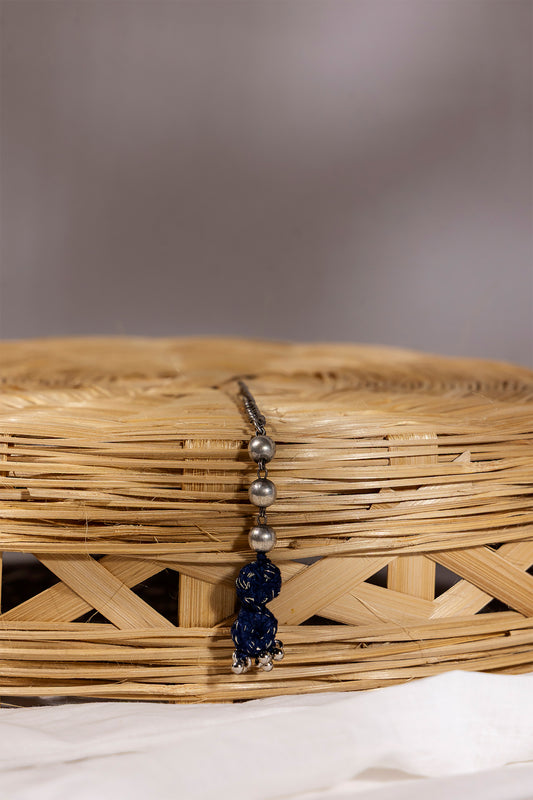 Blue Double Thread Ball Maang Tikka
