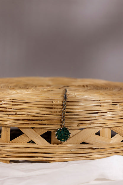 Green Sun Thread Ball Maang Tikka