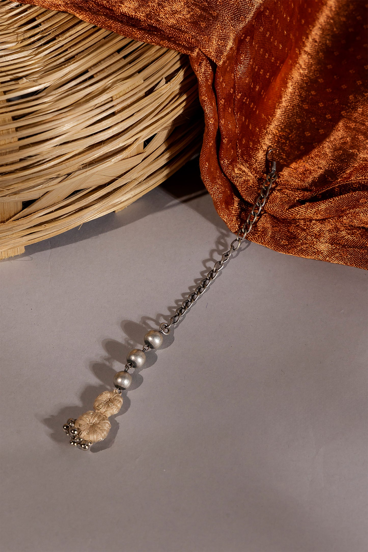 Ivory Double Thread Ball Maang Tikka
