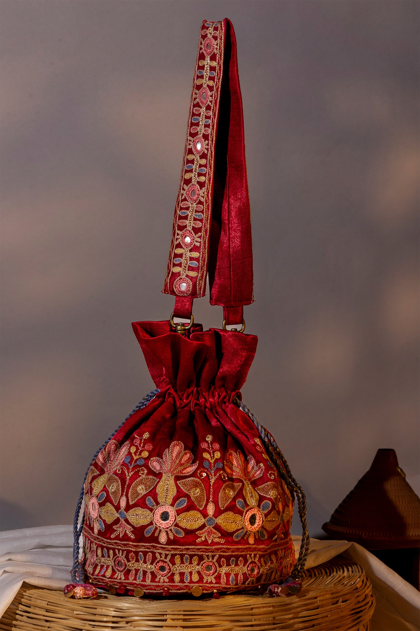 Red Garden Design Potli Bag