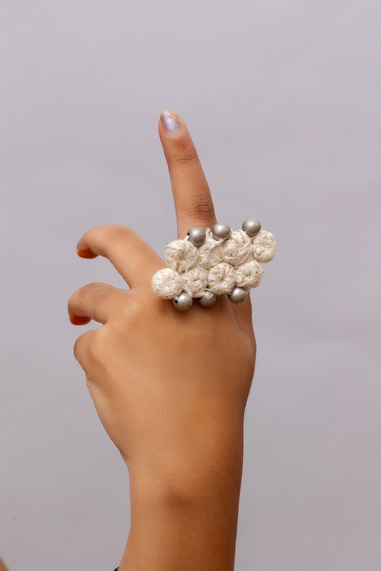 Ivory Thread Ball Ring