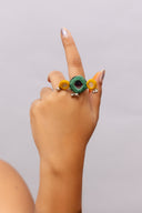 Green Multi Mirror Ring