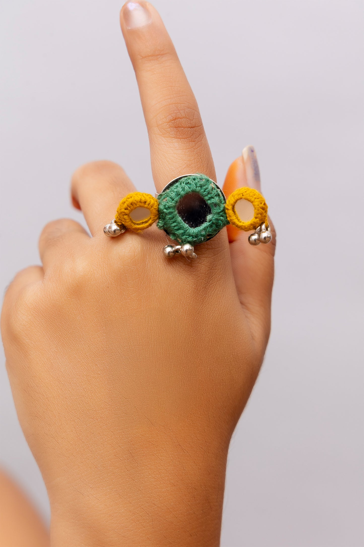Green Multi Mirror Ring