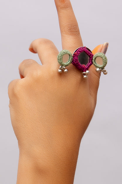 Wine Multi Mirror Ring
