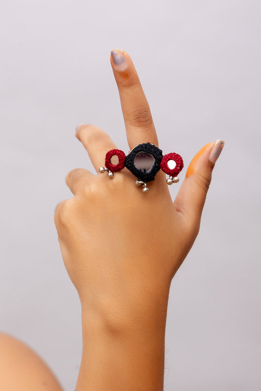 Black Multi Mirror Ring