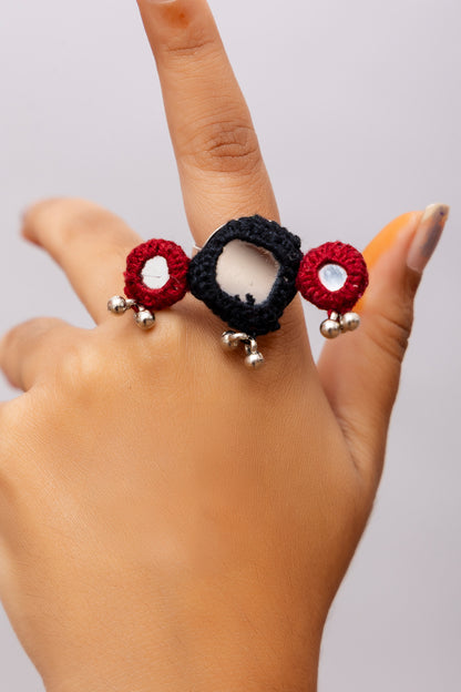 Black Multi Mirror Ring