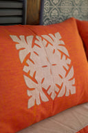Peach Ivory Block Geometric Applique Bedsheet