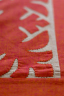 Peach Ivory Block Geometric Applique Bedsheet