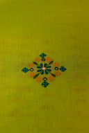 Green Block Print & Hand Work Cotton Bedsheet | Craftroots