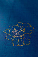 Blue & Mustard Block Print Cotton Bedsheet with Hand Work | Craftroots