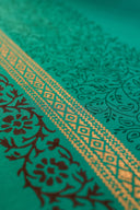 Green Aari Hand Work Cotton Bedsheet Set | Craftroots
