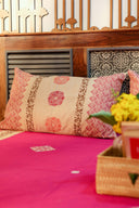 Pink & Peach Block Print Cotton Bedsheet Set | Craftroots