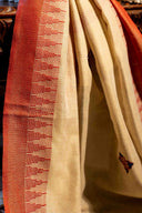 Craftroots Handcrafted Cotton Aari Work Dupatta with Tassels | 2.5 Meter Traditional Women's Dupatta | Ethnic Handmade Dupatta