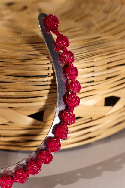 Pink Thread Ball Hasli Choker