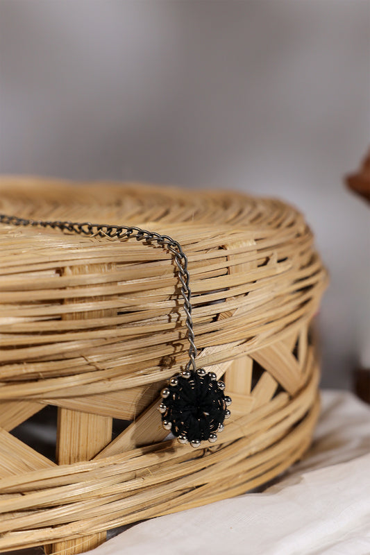 Black Sun Thread Ball Maang Tikka