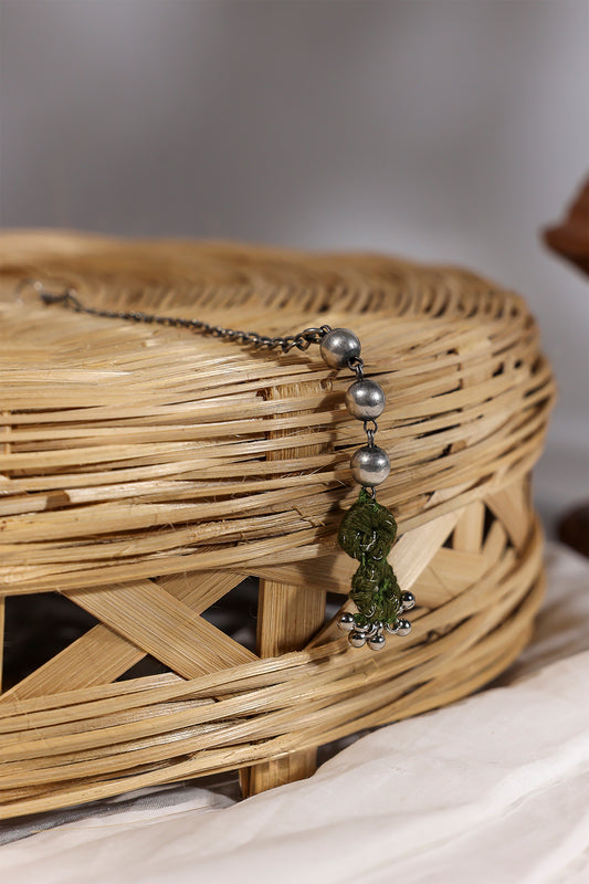 Green Double Thread Ball Maang Tikka