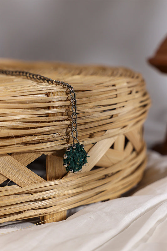 Green Sun Thread Ball Maang Tikka