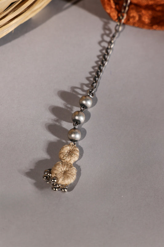 Ivory Double Thread Ball Maang Tikka