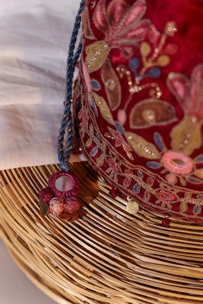 Red Garden Design Potli Bag