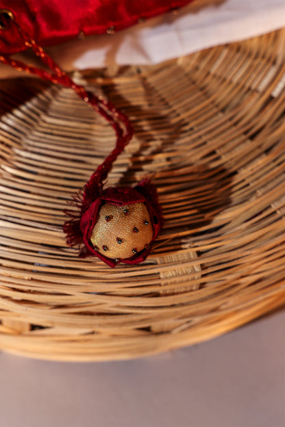 Floral Marron Applique Potli Bag