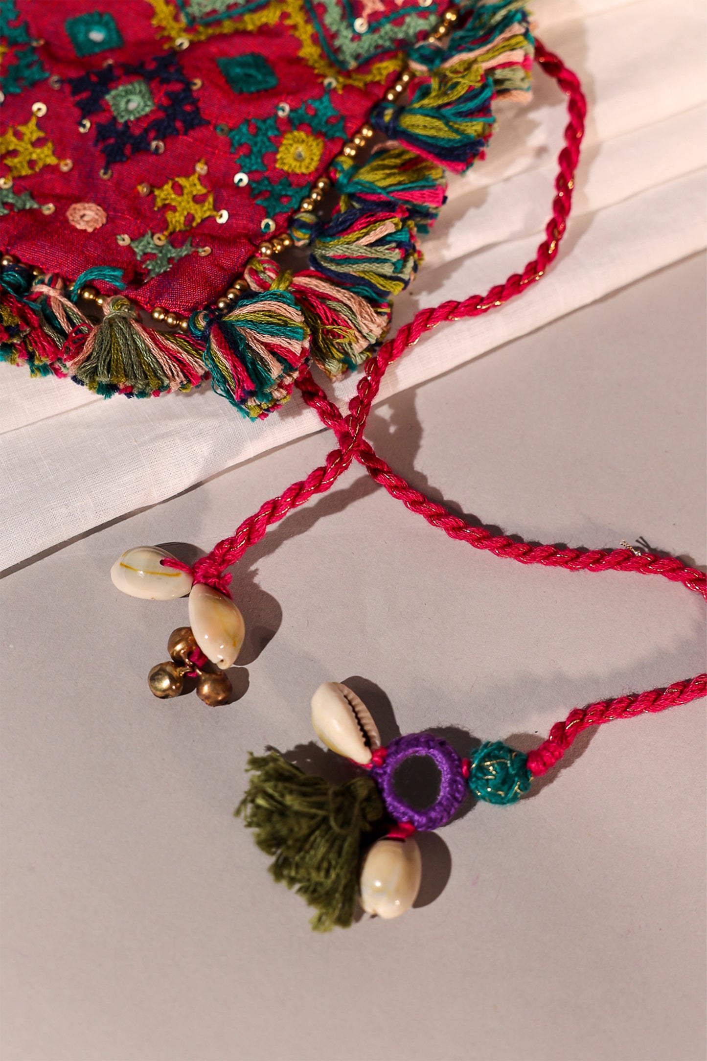 Pink Multi Rabari Handcuff
