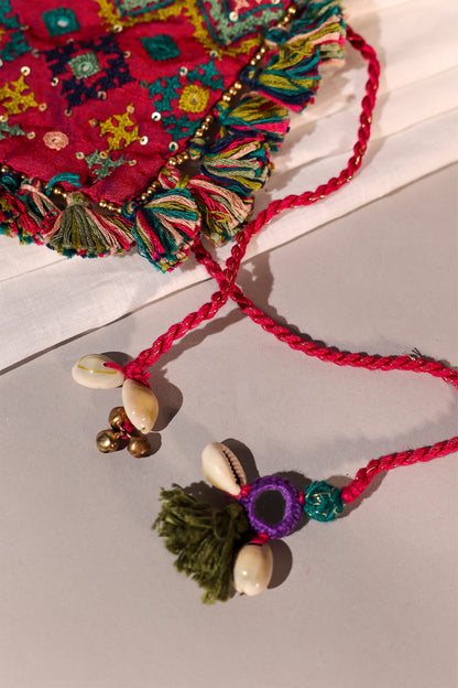 Pink Multi Rabari Handcuff