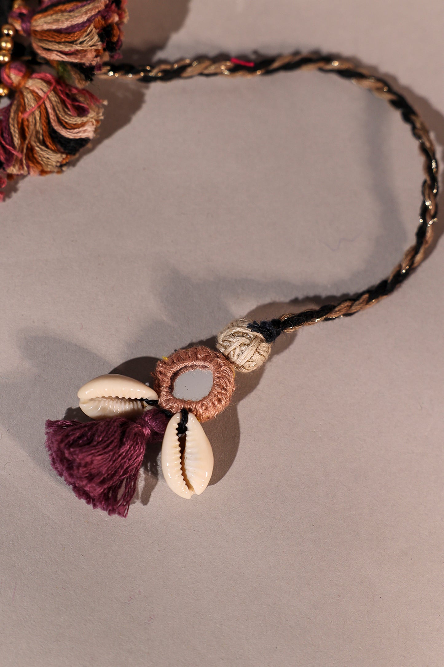 Black Rabari Motif Handcuff