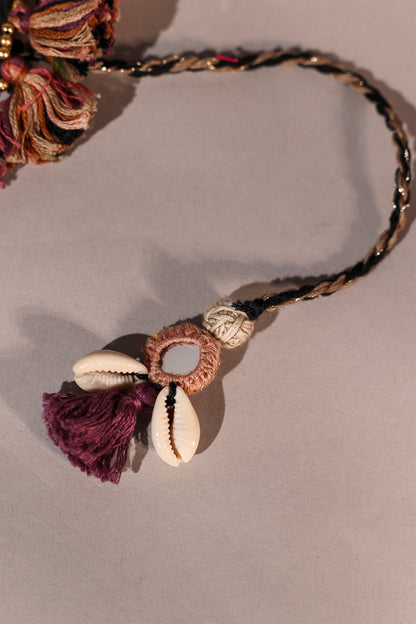 Black Rabari Motif Handcuff