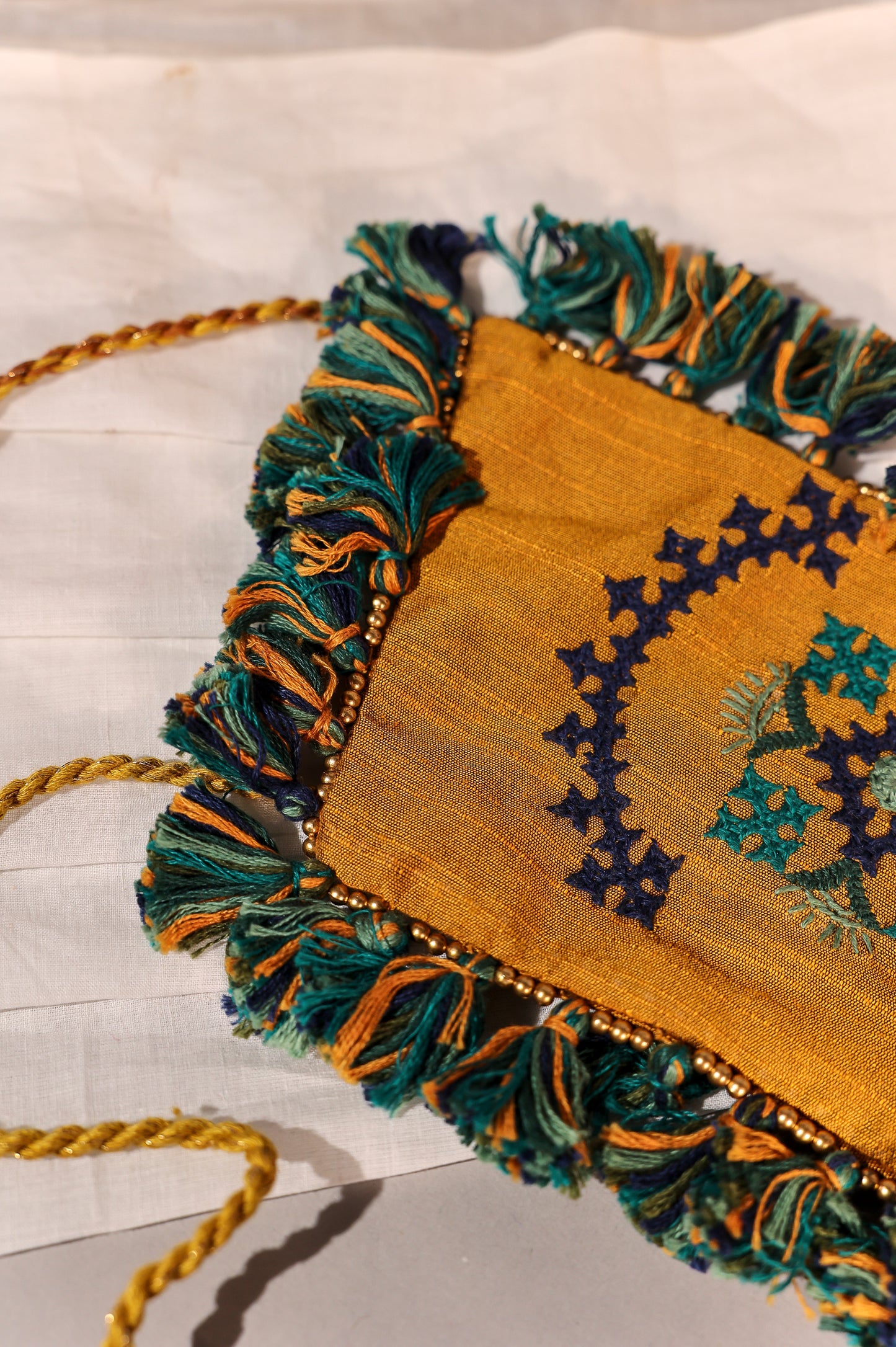 Mustard Rabari Motif Handcuff