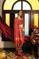 Patola Silk Saree With Cut Work and Tassels