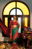 Patola Silk Saree With Cut Work and Tassels