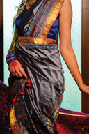 Grey Chanderi Silk Dharwadi Saree