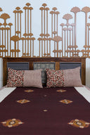 Ivory Block Print & Hand Work Cotton Bedsheet | Craftroots